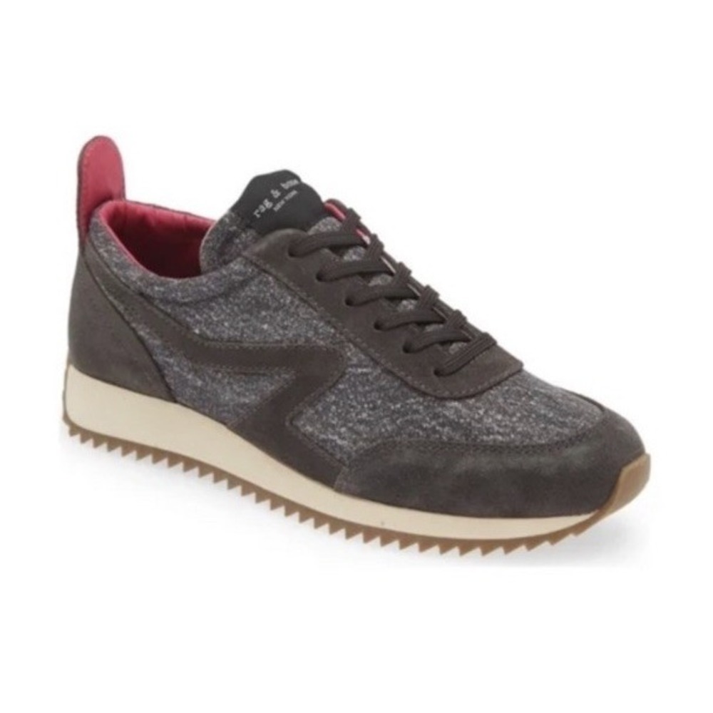 NWOB Rag & Bone Retro Runner Nord Ann Grey Denim Tennis Shoes Sz 37.5 US 7.5